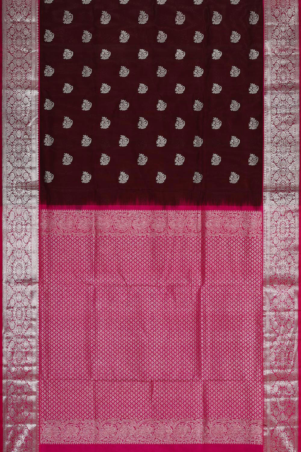 Image of Venkatagiri Silk Maroon Saree